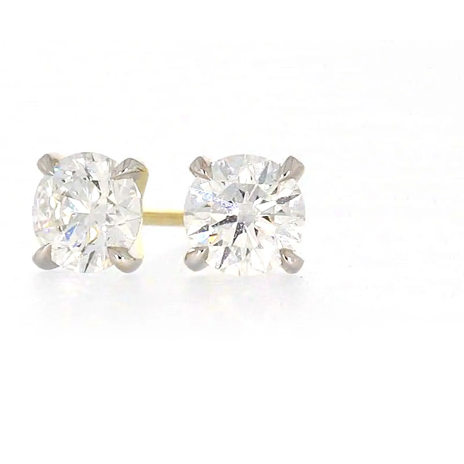 Celebration 9ct Yellow Gold Round Brilliant Cut 1 CARAT tw of Certified Lab Grown Diamonds Stud Earrings