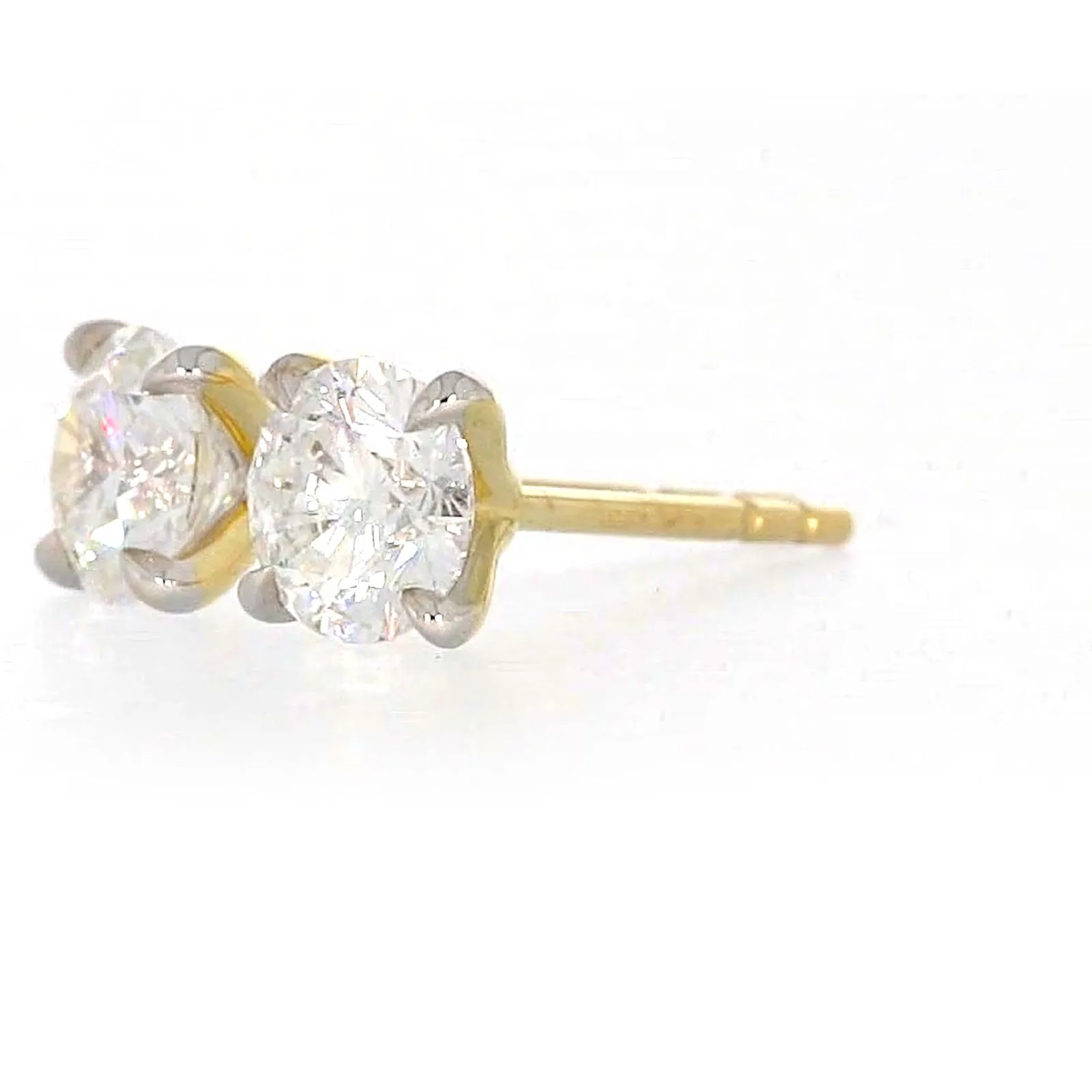 Celebration 9ct Yellow Gold Round Brilliant Cut 1 CARAT tw of Certified Lab Grown Diamonds Stud Earrings