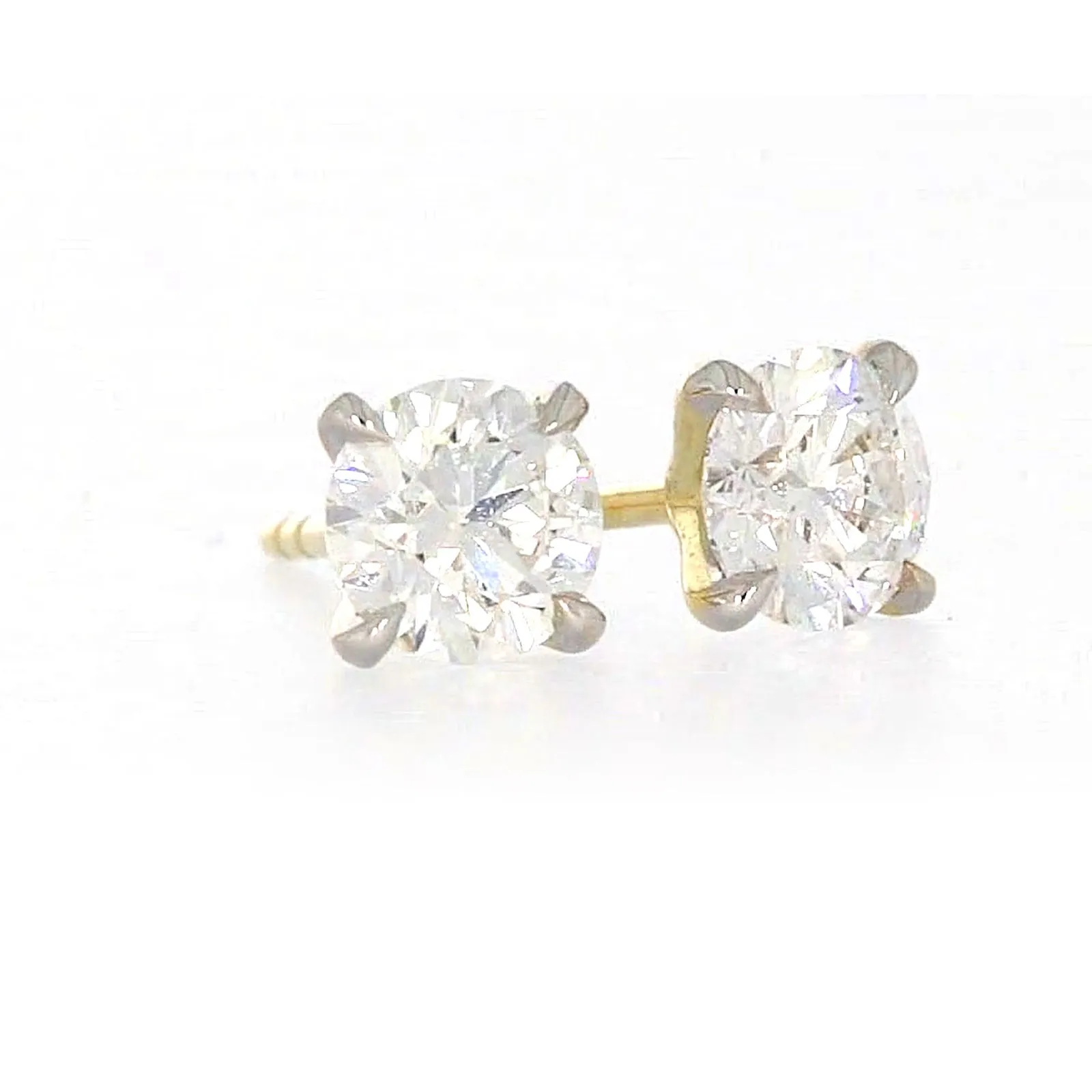 Celebration 9ct Yellow Gold Round Brilliant Cut 1 CARAT tw of Certified Lab Grown Diamonds Stud Earrings