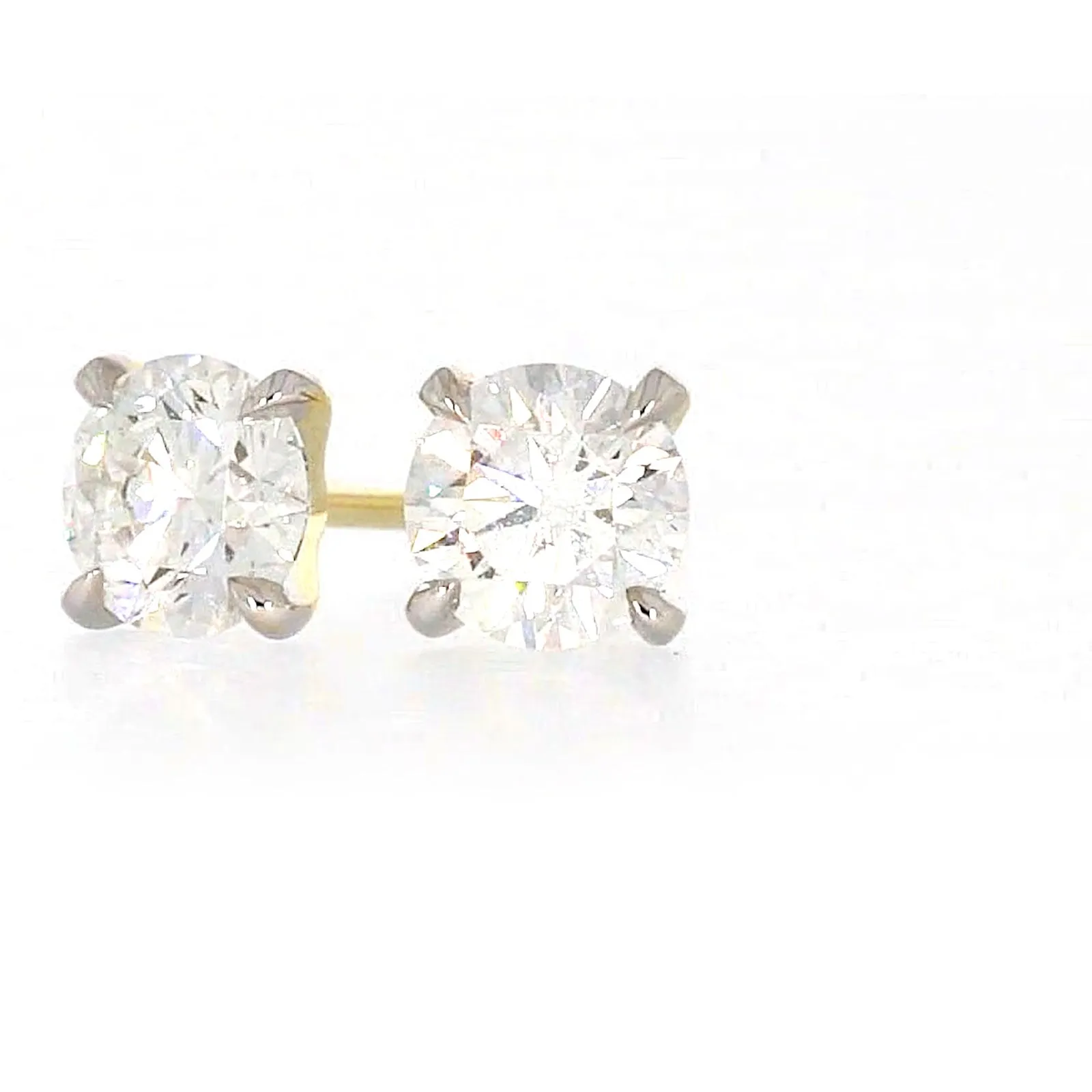 Celebration 9ct Yellow Gold Round Brilliant Cut 1 CARAT tw of Certified Lab Grown Diamonds Stud Earrings