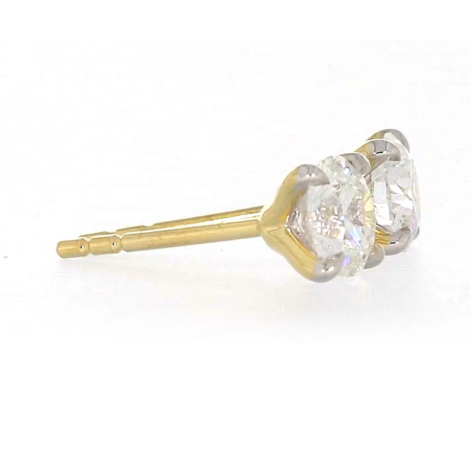 Celebration 9ct Yellow Gold Round Brilliant Cut 1 CARAT tw of Certified Lab Grown Diamonds Stud Earrings