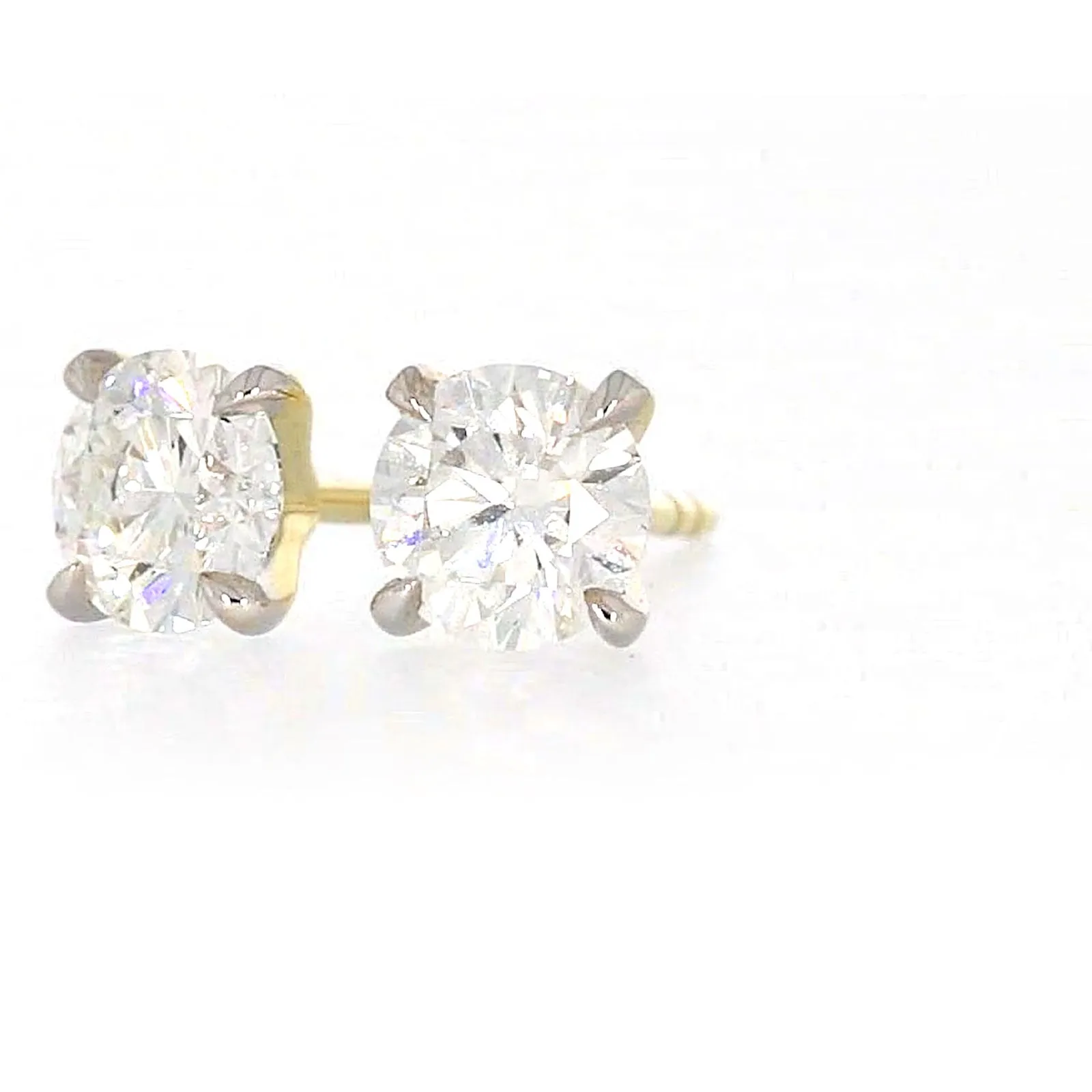 Celebration 9ct Yellow Gold Round Brilliant Cut 1 CARAT tw of Certified Lab Grown Diamonds Stud Earrings