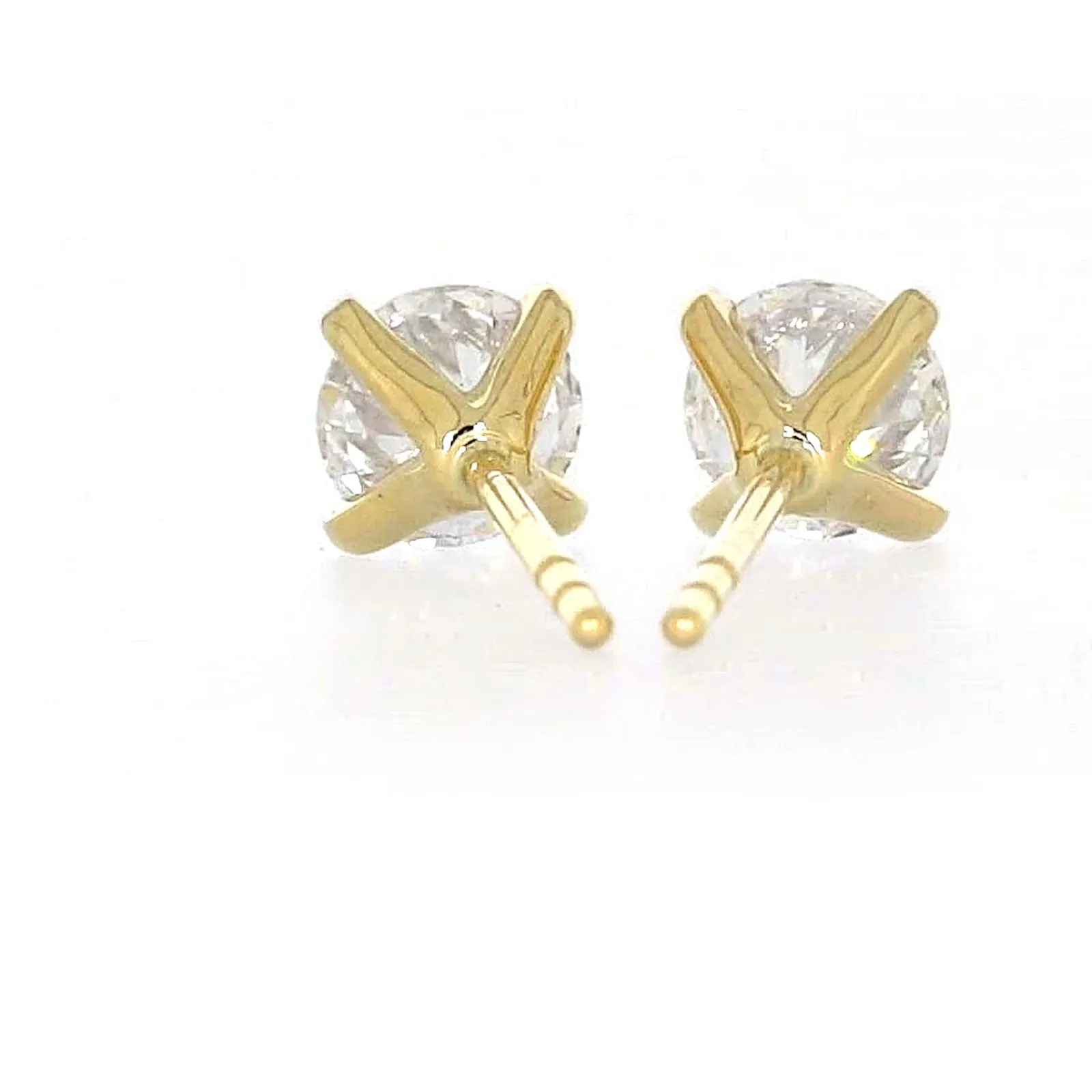 Celebration 9ct Yellow Gold Round Brilliant Cut 1 CARAT tw of Certified Lab Grown Diamonds Stud Earrings