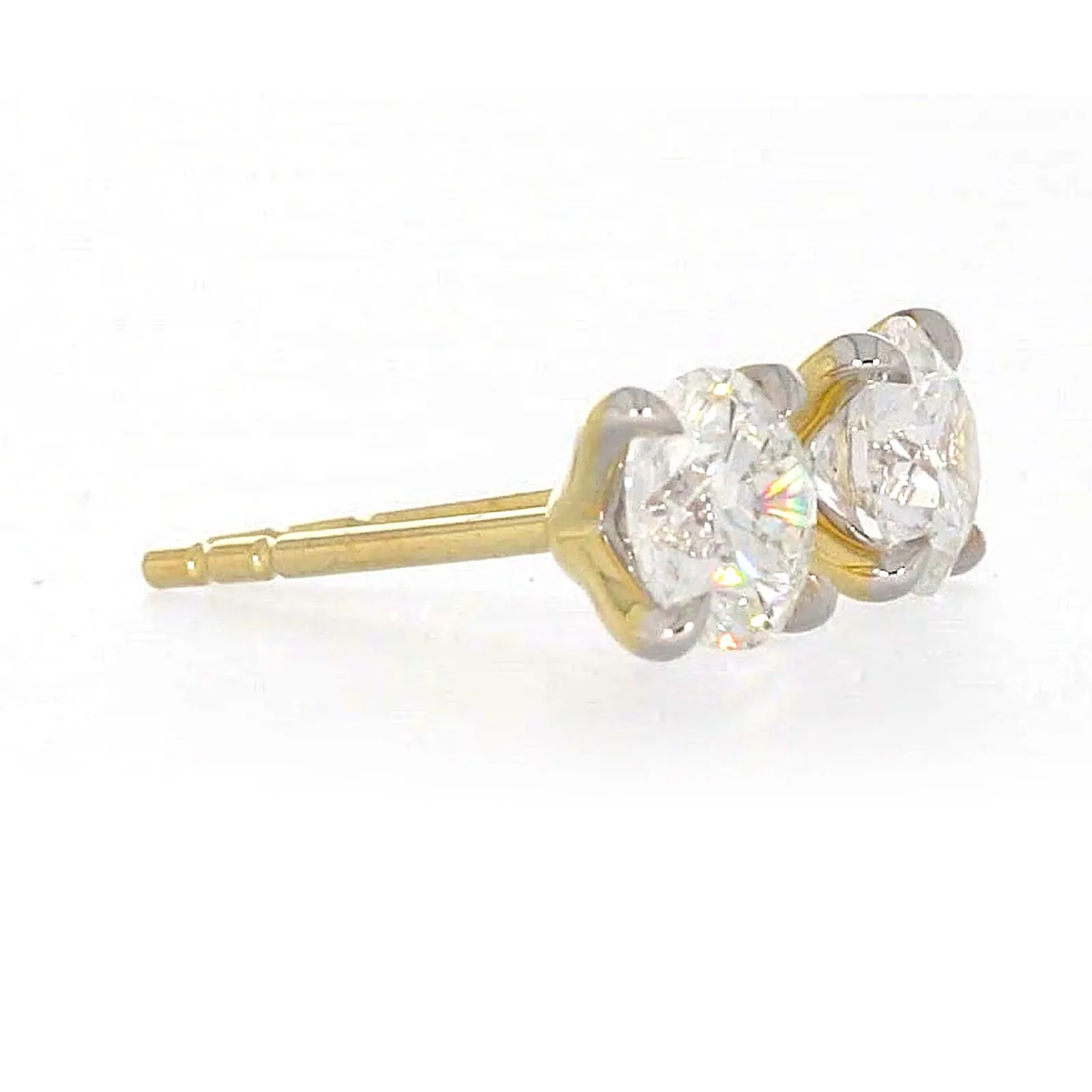 Celebration 9ct Yellow Gold Round Brilliant Cut 1 CARAT tw of Certified Lab Grown Diamonds Stud Earrings