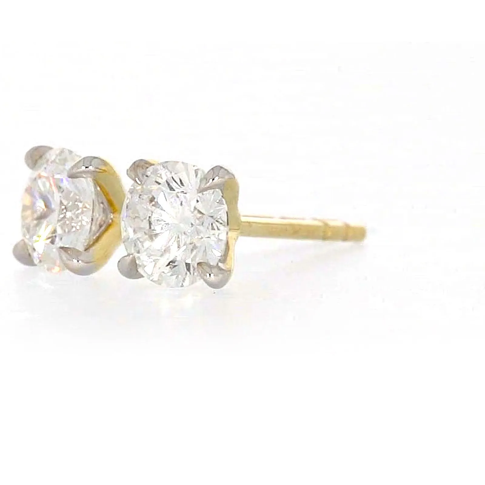 Celebration 9ct Yellow Gold Round Brilliant Cut 1 CARAT tw of Certified Lab Grown Diamonds Stud Earrings