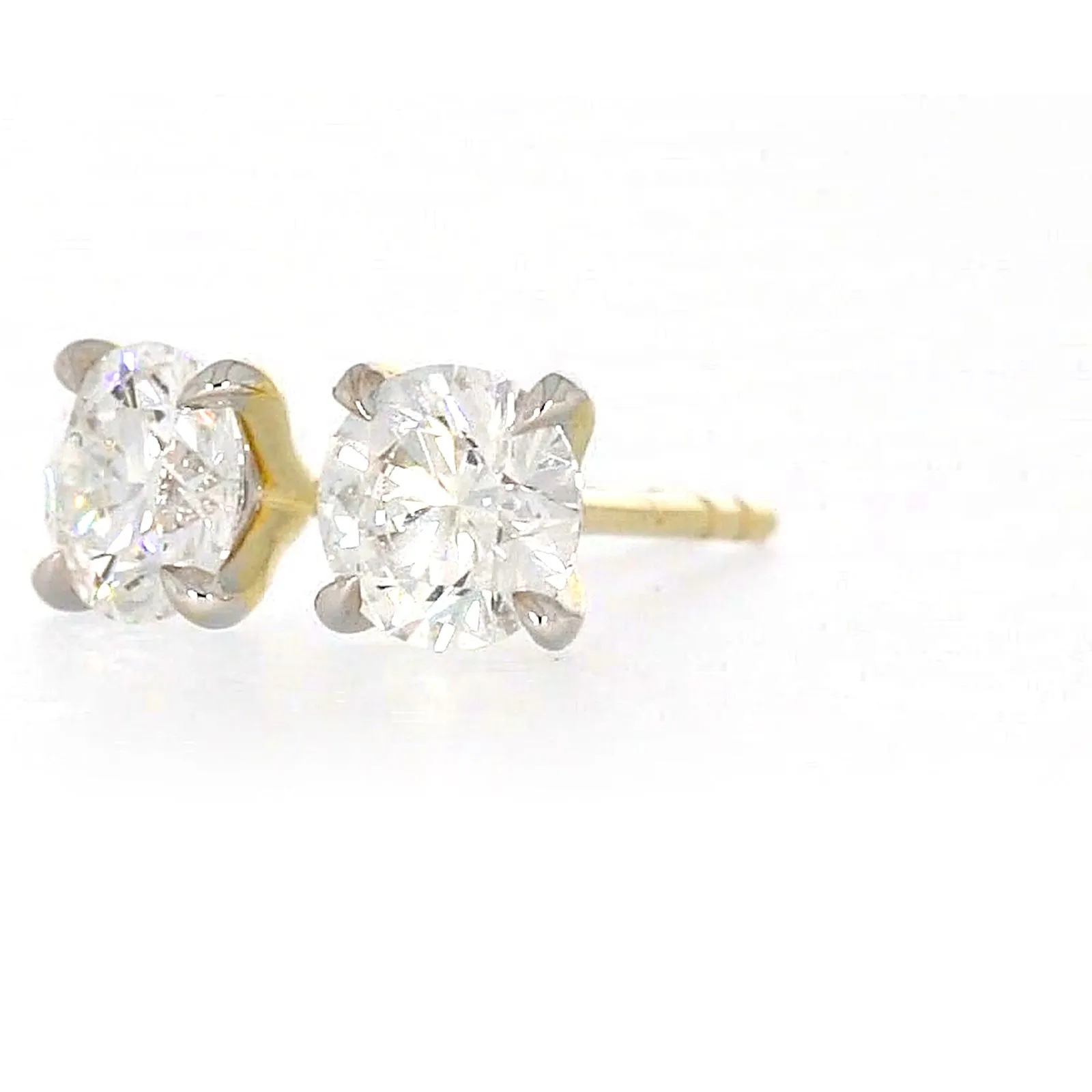 Celebration 9ct Yellow Gold Round Brilliant Cut 1 CARAT tw of Certified Lab Grown Diamonds Stud Earrings