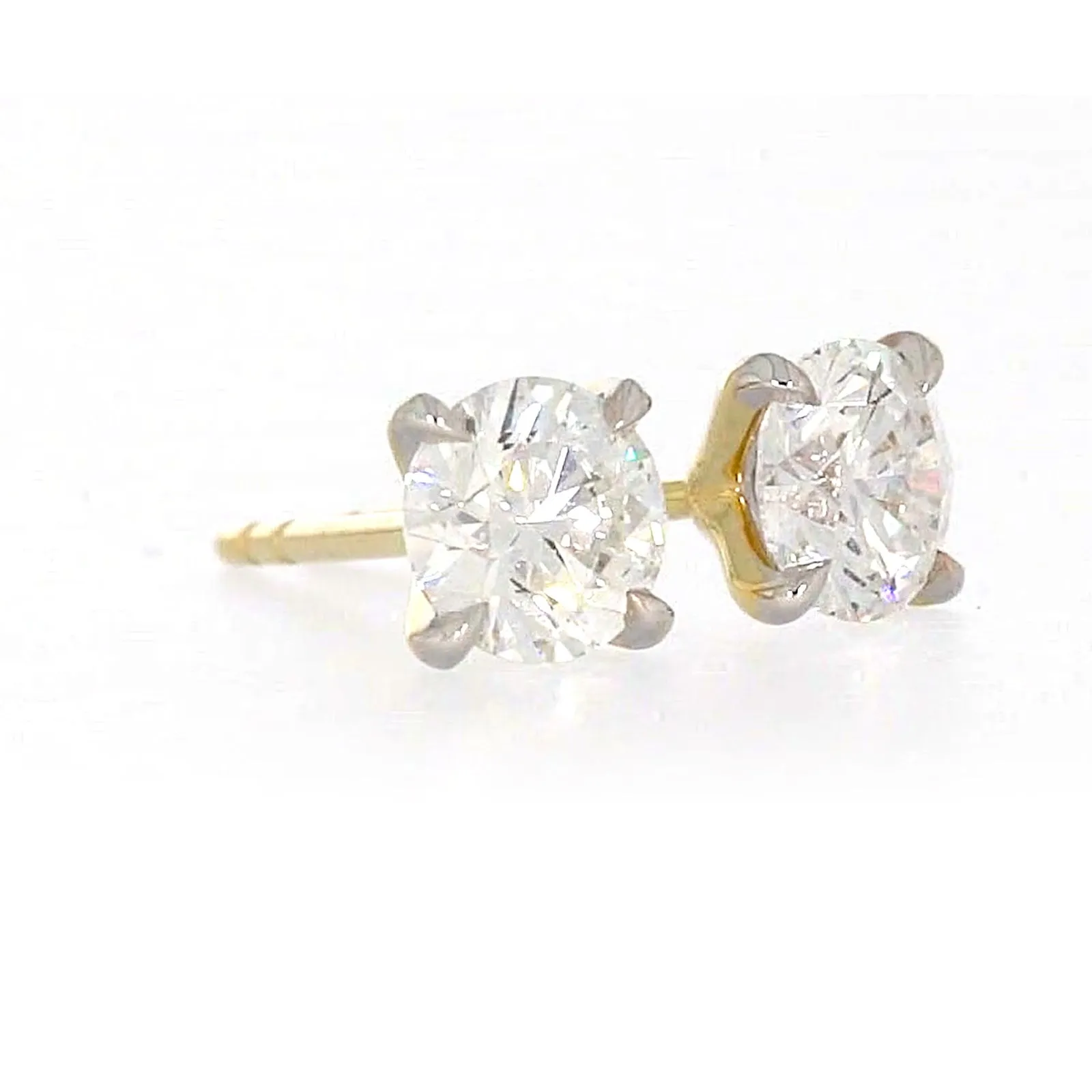 Celebration 9ct Yellow Gold Round Brilliant Cut 1 CARAT tw of Certified Lab Grown Diamonds Stud Earrings