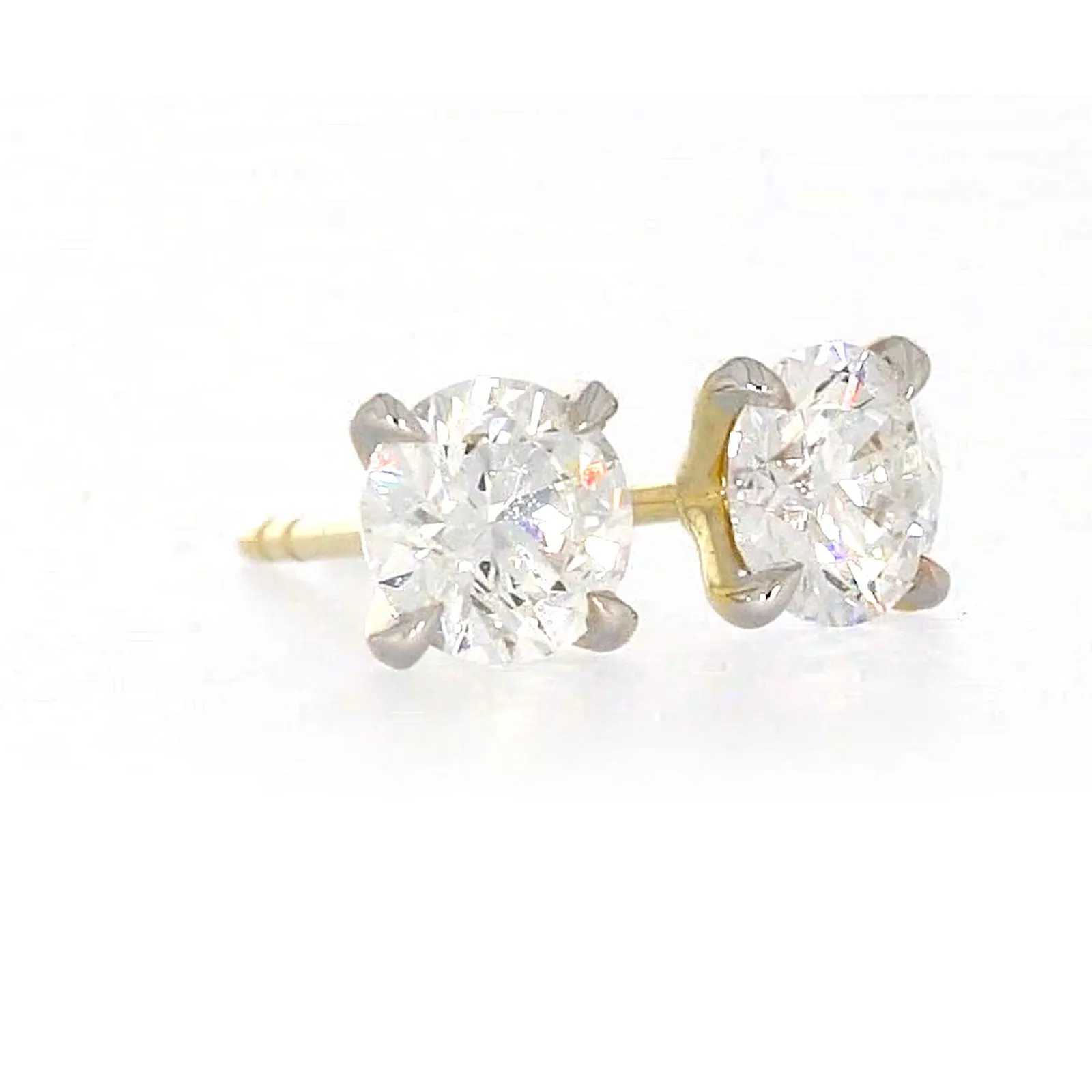 Celebration 9ct Yellow Gold Round Brilliant Cut 1 CARAT tw of Certified Lab Grown Diamonds Stud Earrings