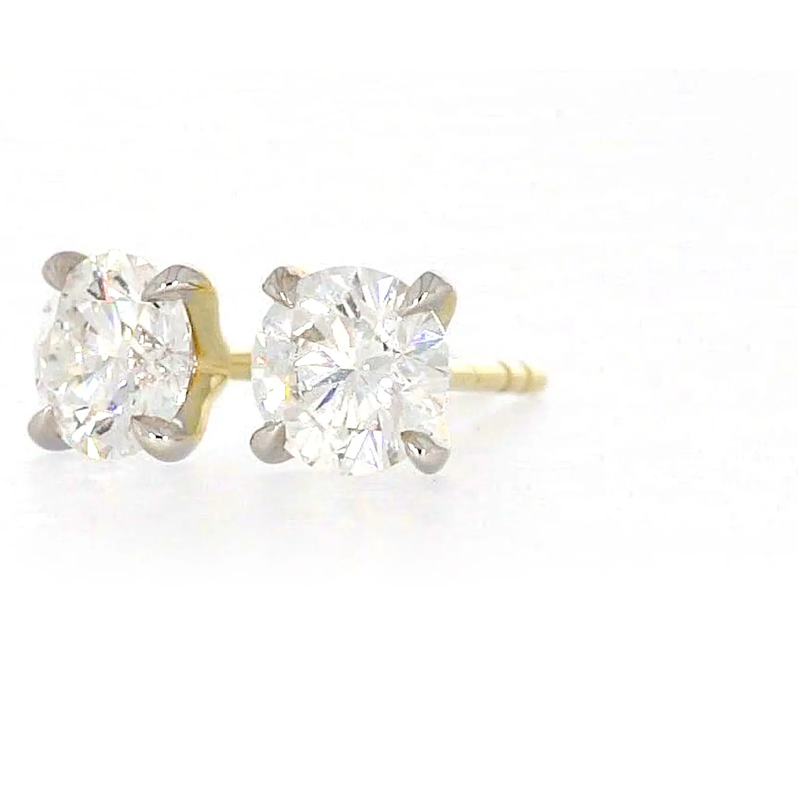 Celebration 9ct Yellow Gold Round Brilliant Cut 1 CARAT tw of Certified Lab Grown Diamonds Stud Earrings