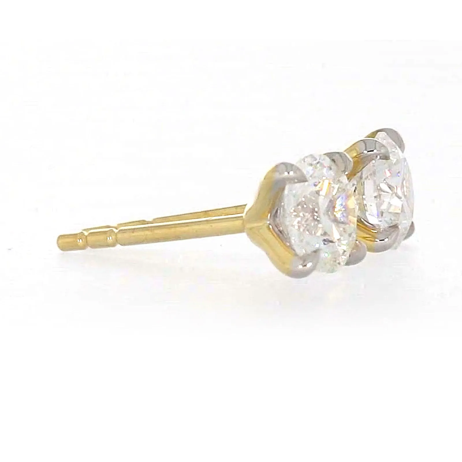 Celebration 9ct Yellow Gold Round Brilliant Cut 1 CARAT tw of Certified Lab Grown Diamonds Stud Earrings