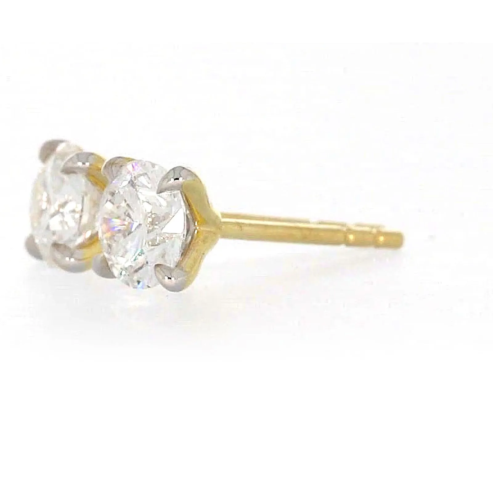 Celebration 9ct Yellow Gold Round Brilliant Cut 1 CARAT tw of Certified Lab Grown Diamonds Stud Earrings