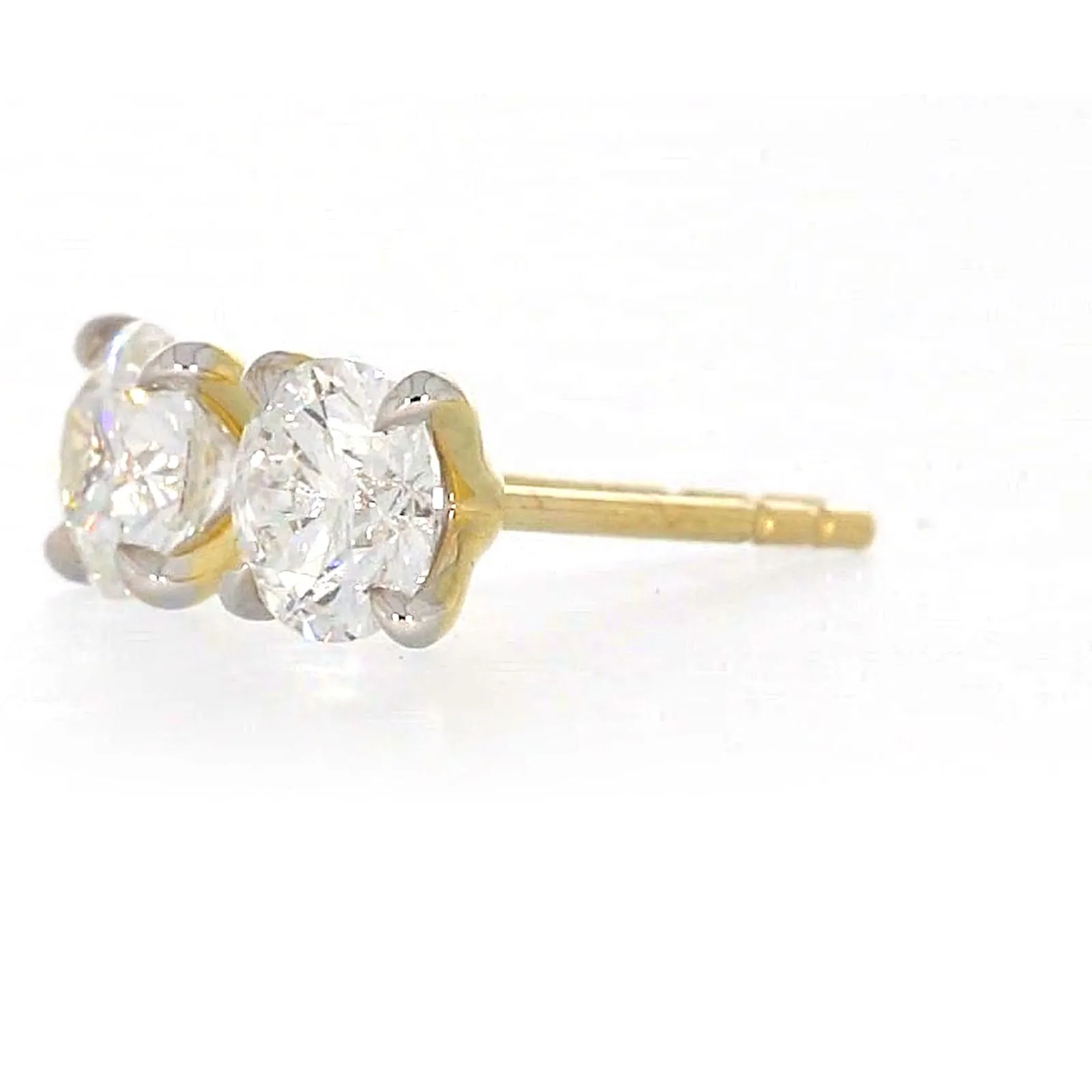 Celebration 9ct Yellow Gold Round Brilliant Cut 1 CARAT tw of Certified Lab Grown Diamonds Stud Earrings