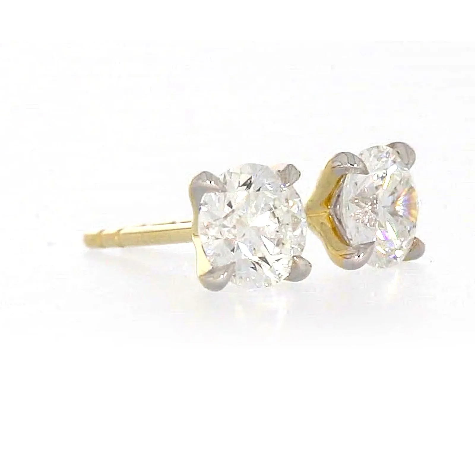 Celebration 9ct Yellow Gold Round Brilliant Cut 1 CARAT tw of Certified Lab Grown Diamonds Stud Earrings