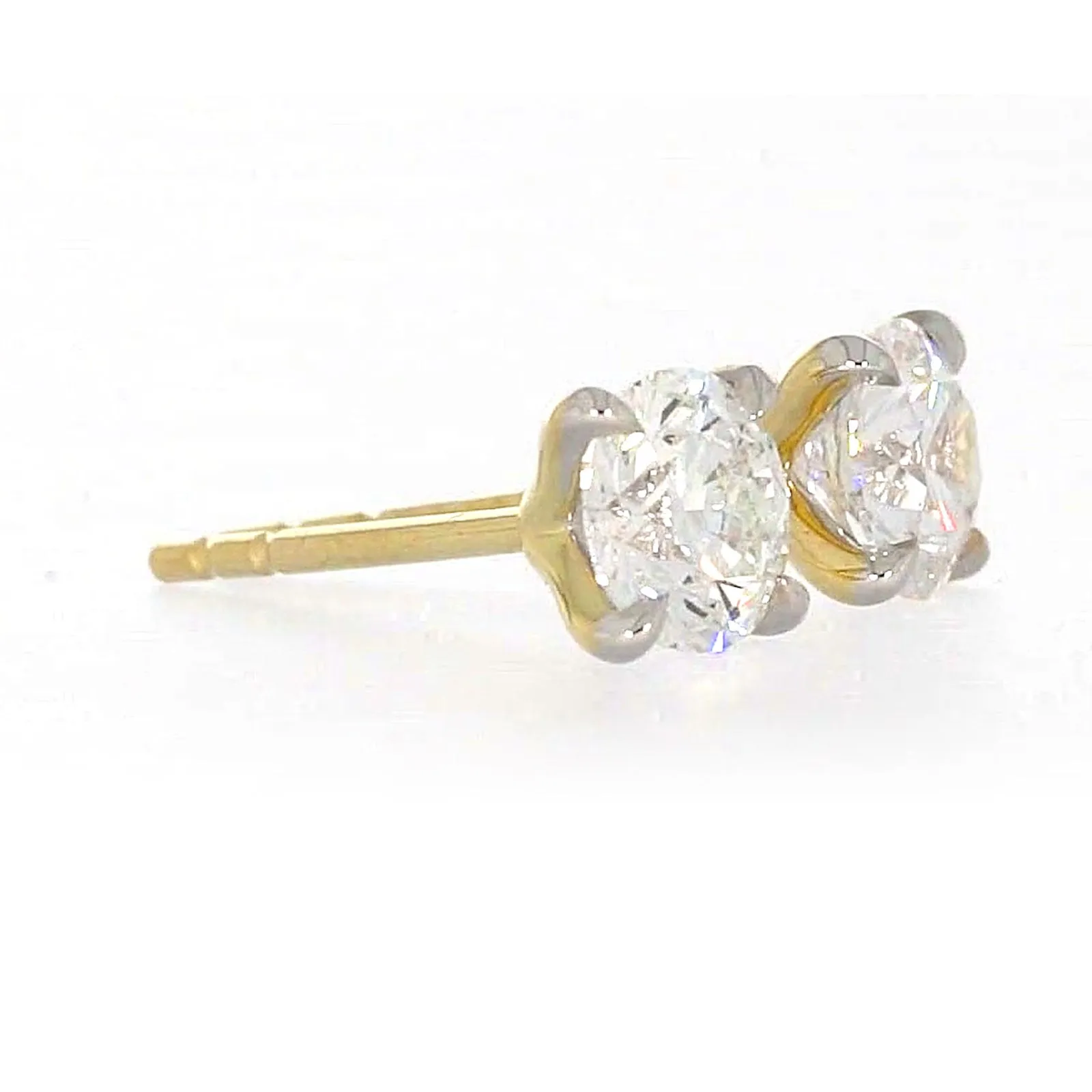 Celebration 9ct Yellow Gold Round Brilliant Cut 1 CARAT tw of Certified Lab Grown Diamonds Stud Earrings