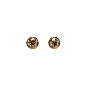 Champagne Diamond Bezel Set Earrings