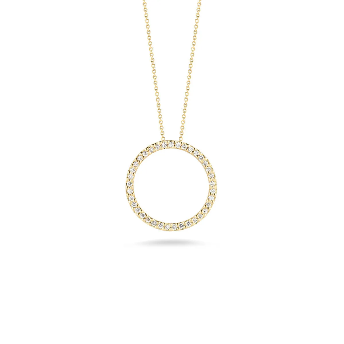 Circle Pendant with Diamonds