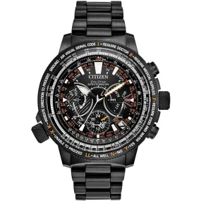 Citizen Men's Chronograph Watch - Satellite Wave Black Dial Bracelet | CC7015-55E