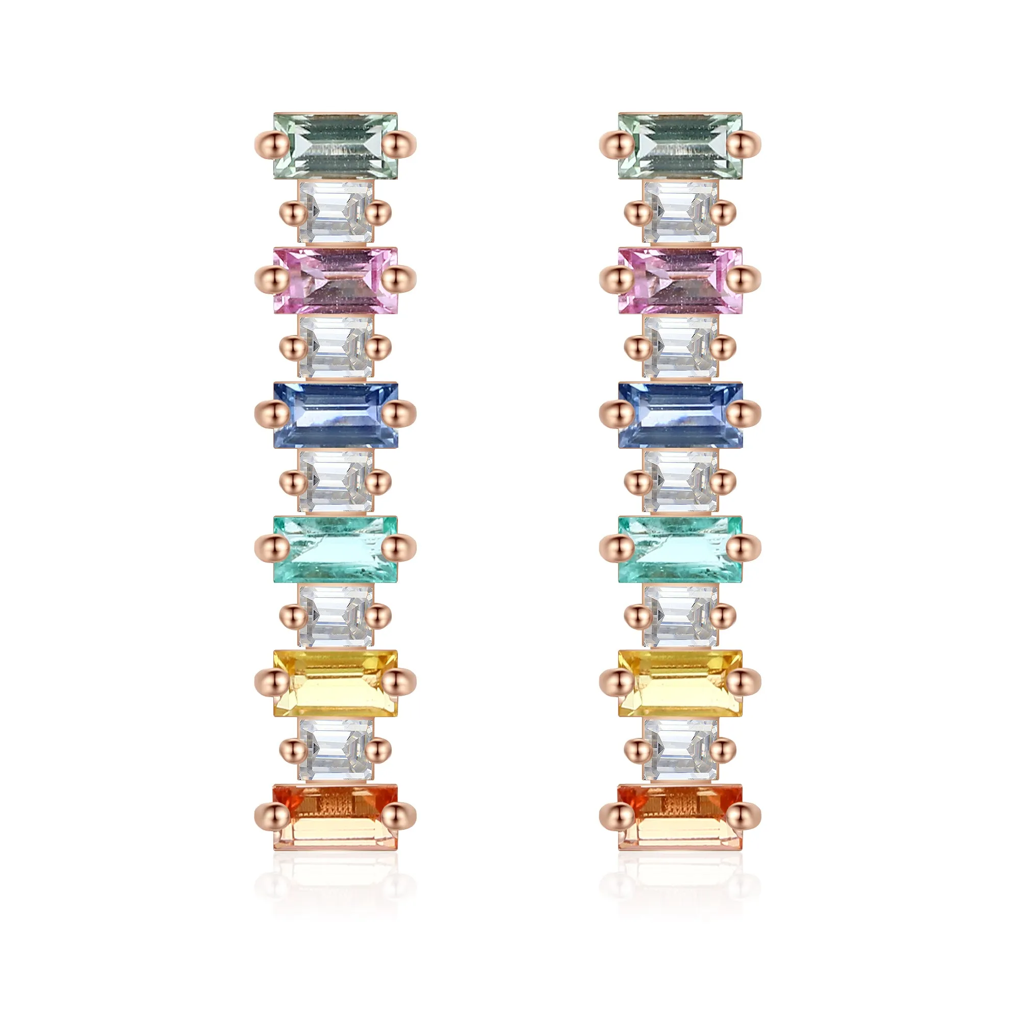 Classic Multi Sapphire and Diamond Earrings