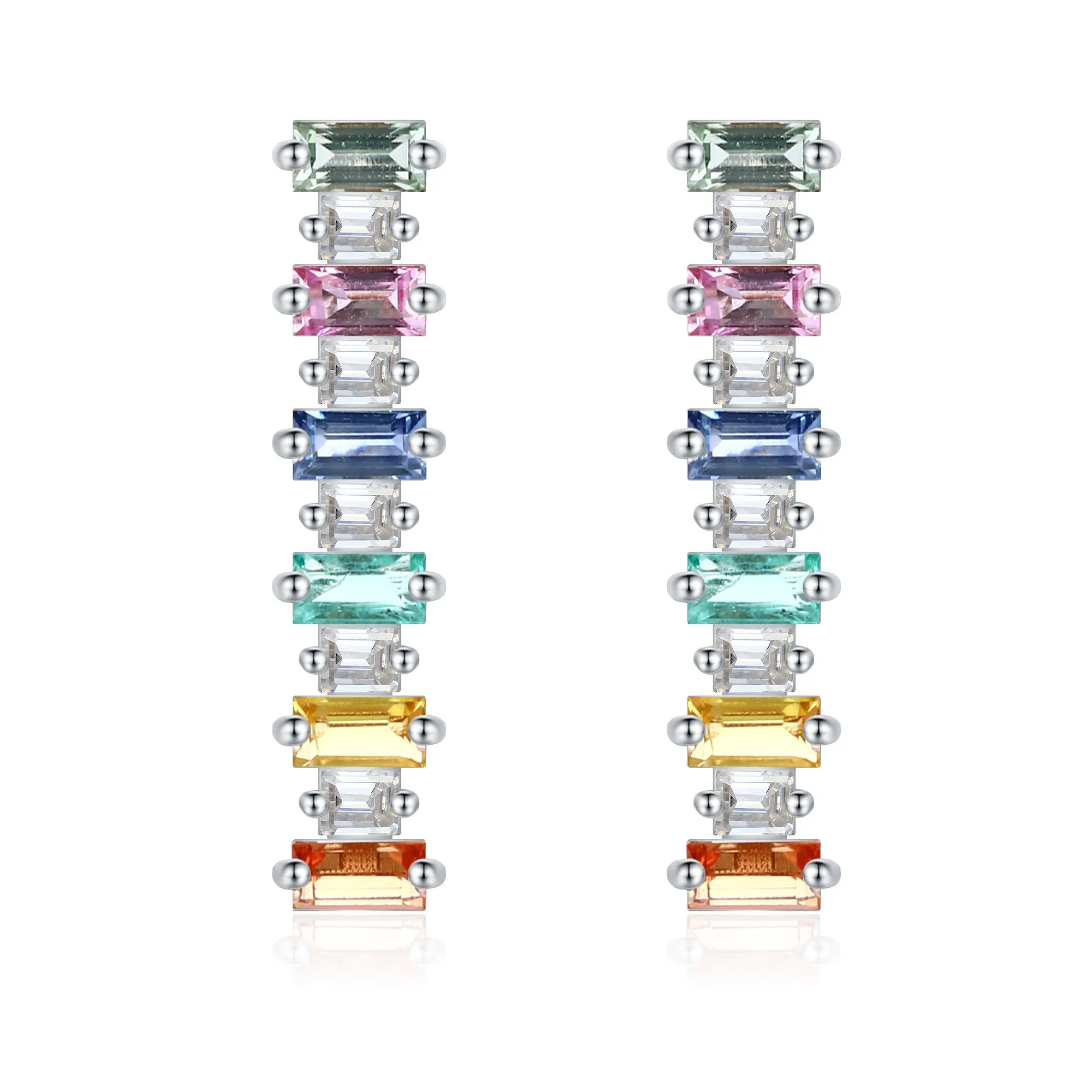 Classic Multi Sapphire and Diamond Earrings