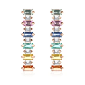 Classic Multi Sapphire and Diamond Earrings