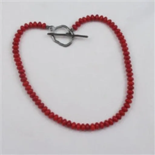 Classic Red Gemstone Bead Beaded Necklace