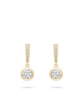 Classic Yellow Gold Diamond Drop Earrings