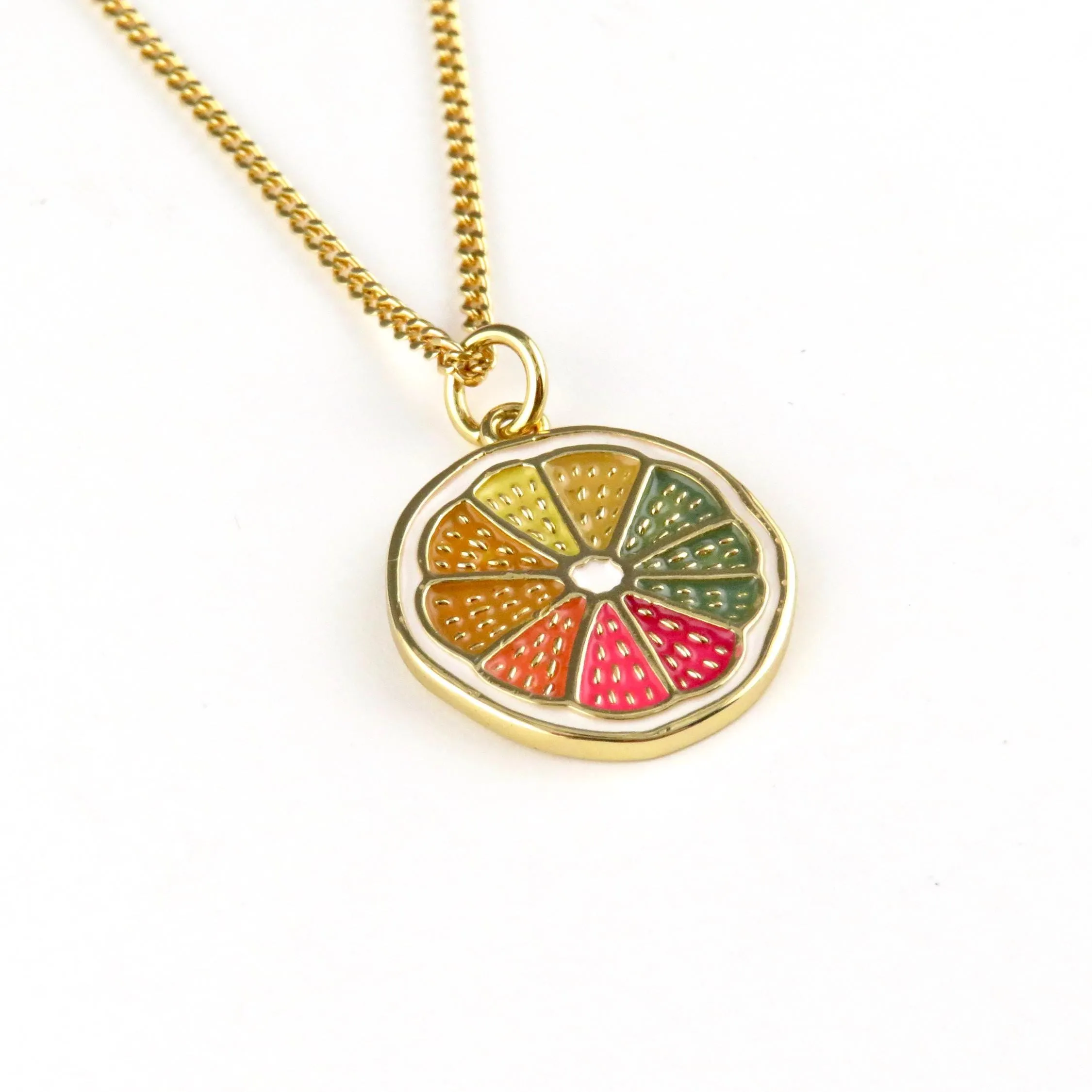 Colorful Citrus Slice Necklace