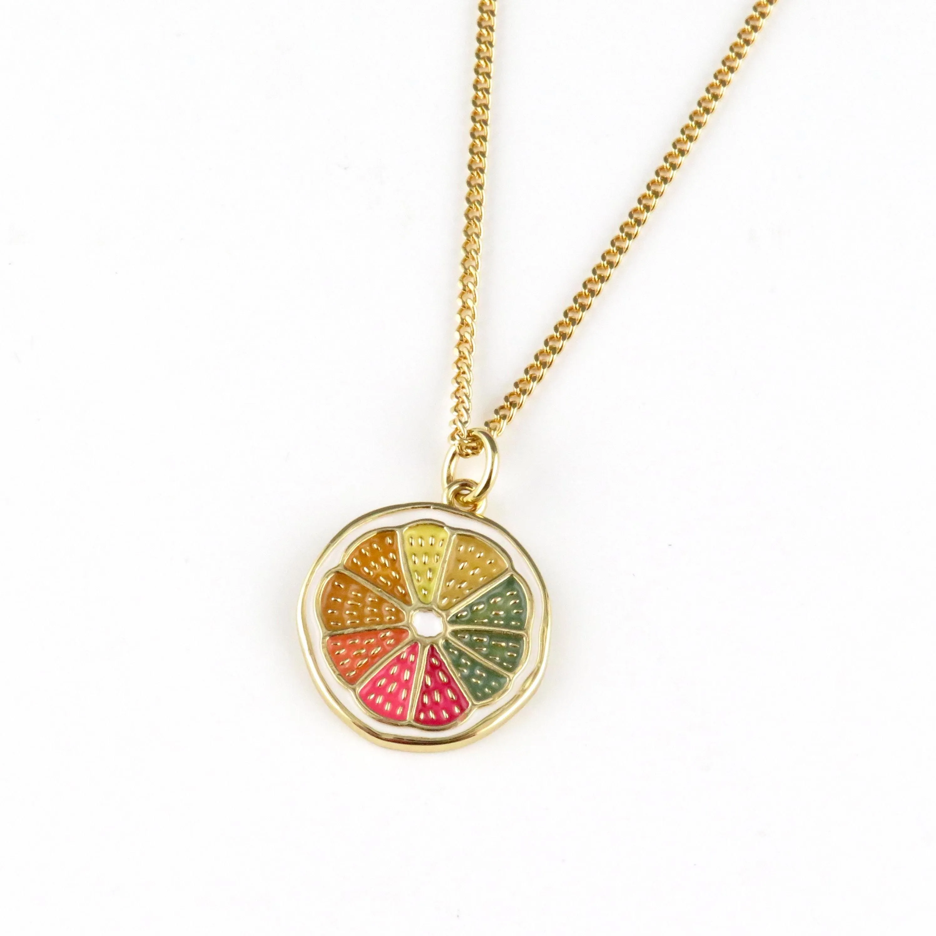 Colorful Citrus Slice Necklace