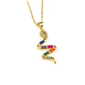 Colorful Gold Snake Necklace