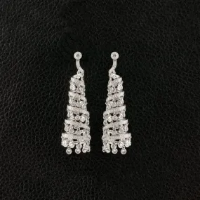 Cone shaped Diamond Dangle Earrings