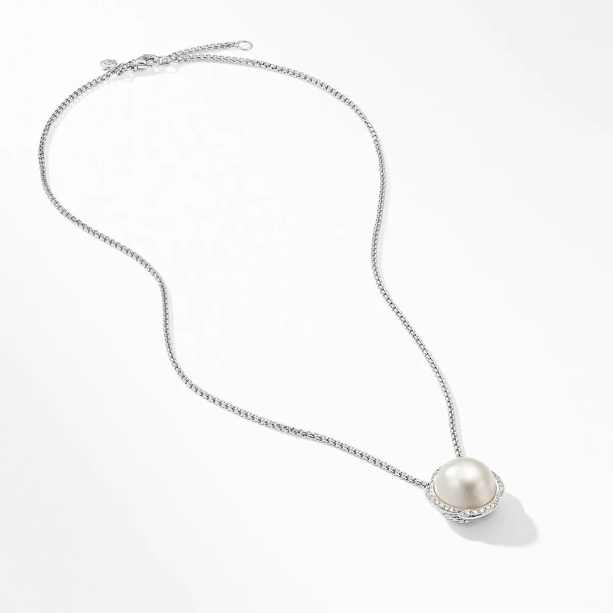 Continuance Pearl Pendant Necklace with Diamonds