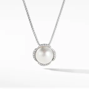 Continuance Pearl Pendant Necklace with Diamonds