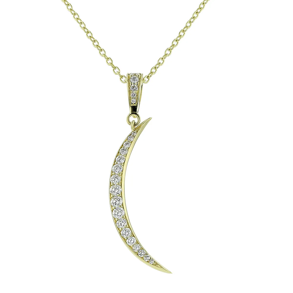 Crescent Diamond Pendant Necklace