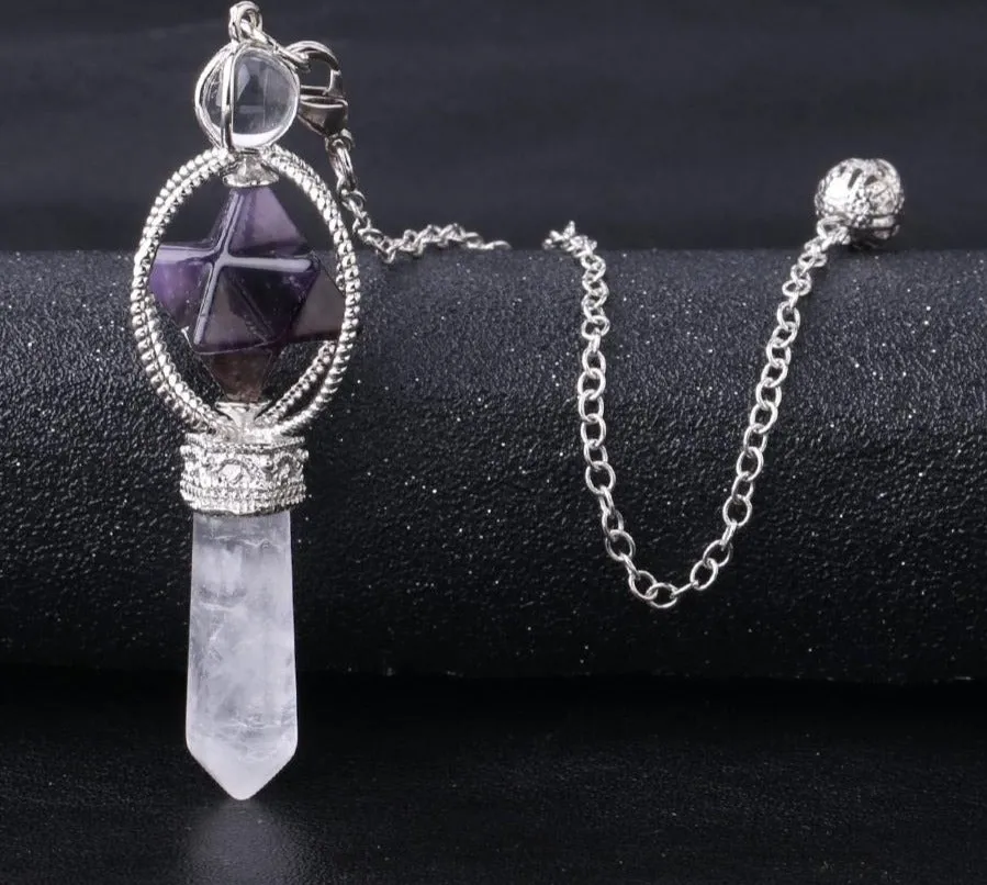 Crystal Pink Reiki Healing Pendula Pendant