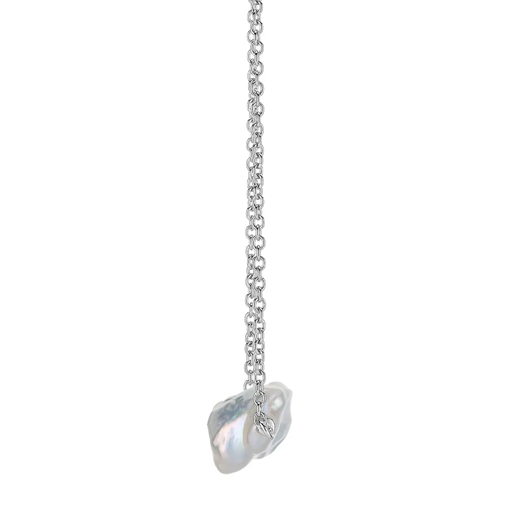 Cultured freshwater pearl necklace in sterling silver