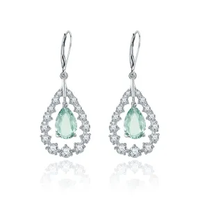 Cystal Creative Pear Drop Silver Drop Earrings for Women