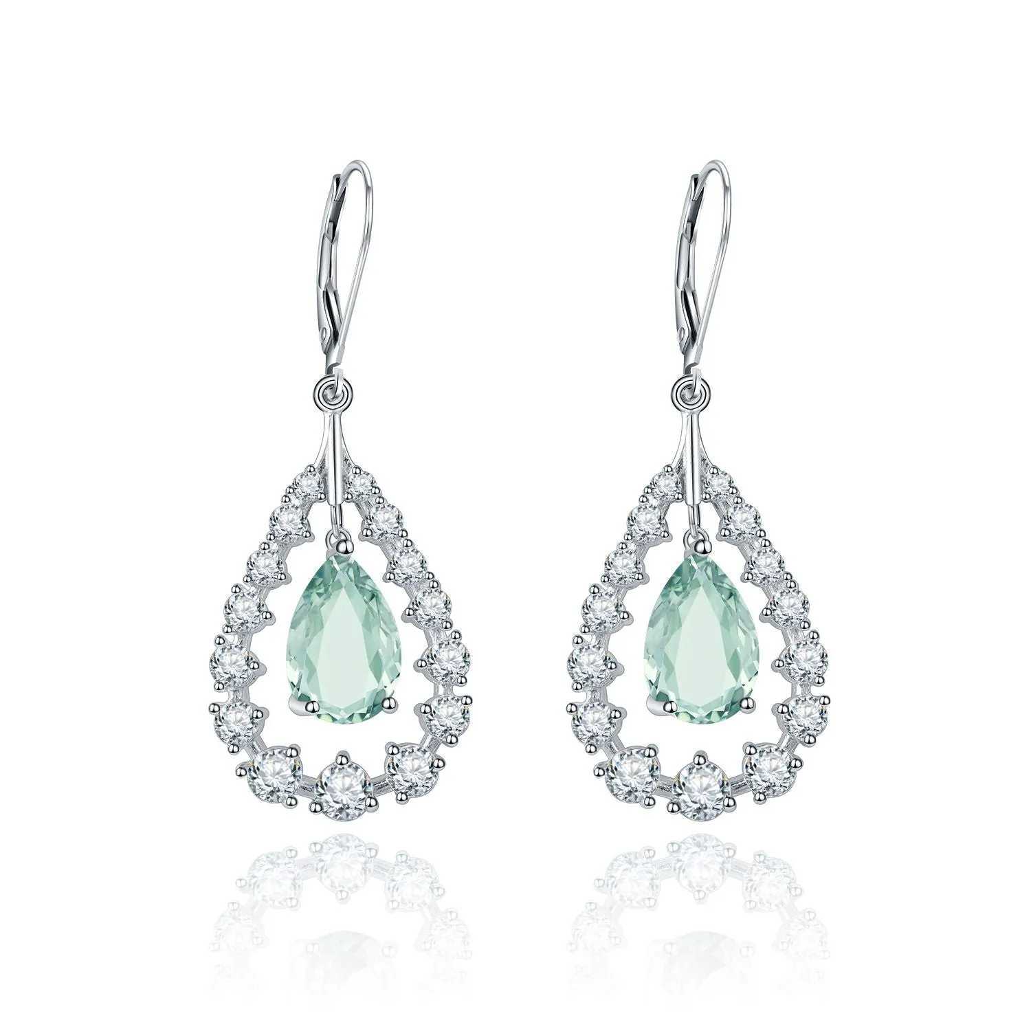 Cystal Creative Pear Drop Silver Drop Earrings for Women