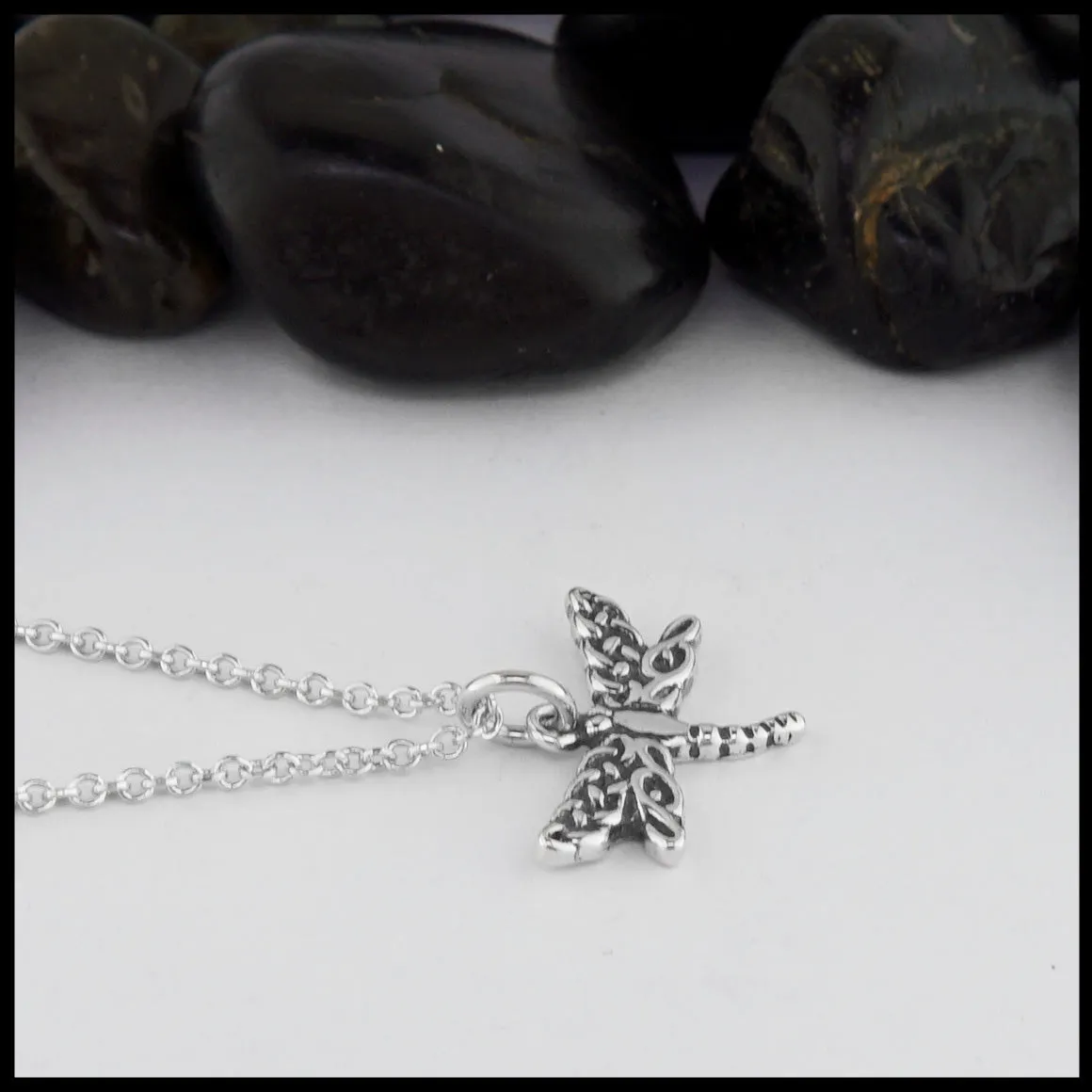 Dainty Dragonfly Pendant and Earring Set