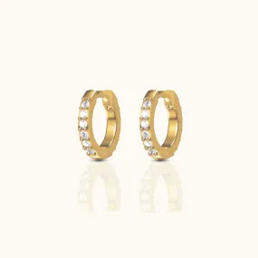 Dainty White Zircon Huggie Hoops