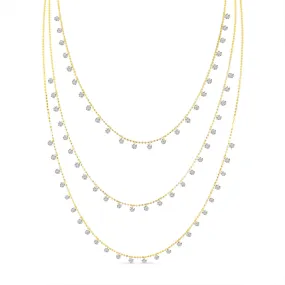 Dashing Diamonds Triple Strand Necklace