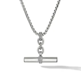 David Yurman Lexington E/W Barrel Pendant with Pave Diamonds