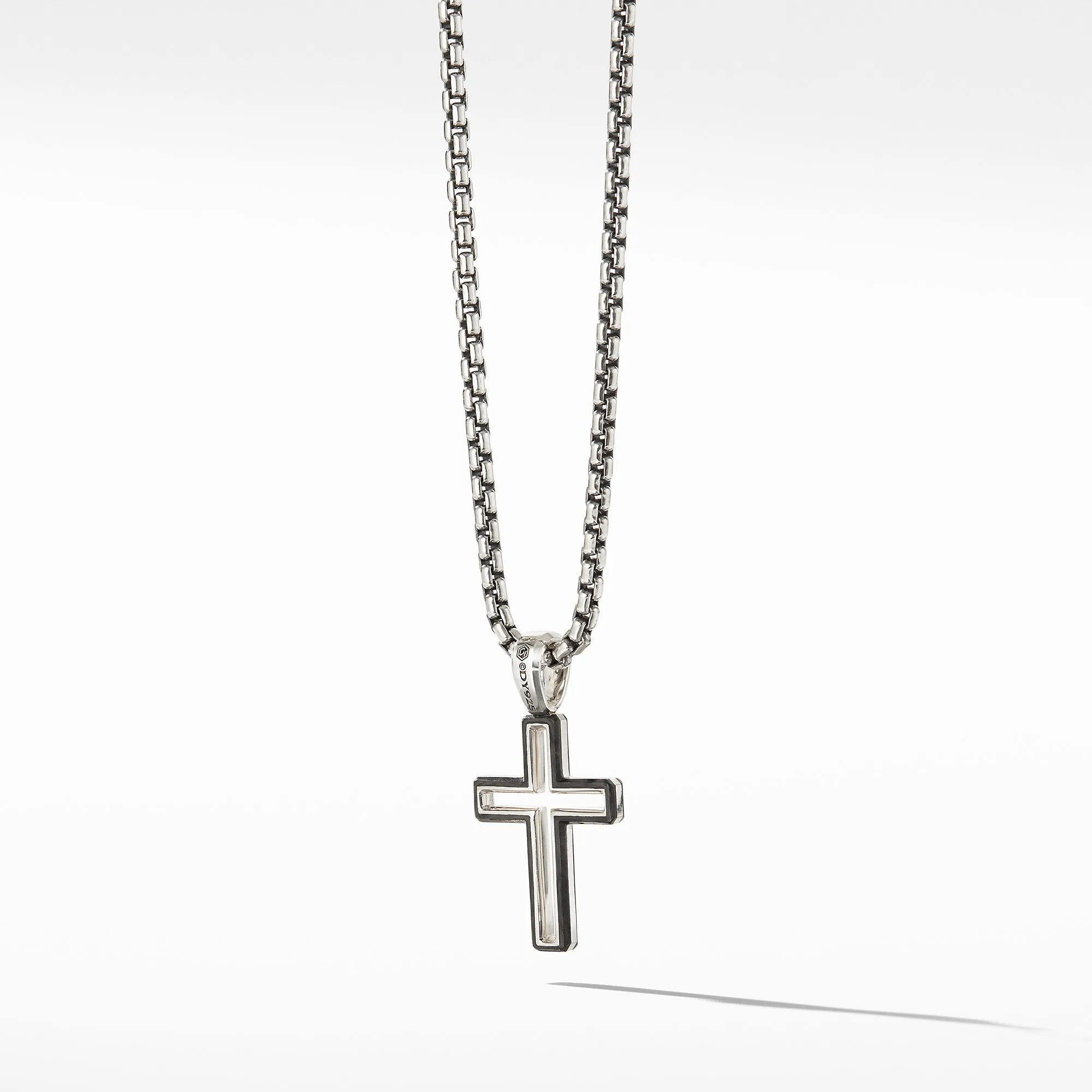 David Yurman Men's Forged Carbon Cross Pendant 24MM