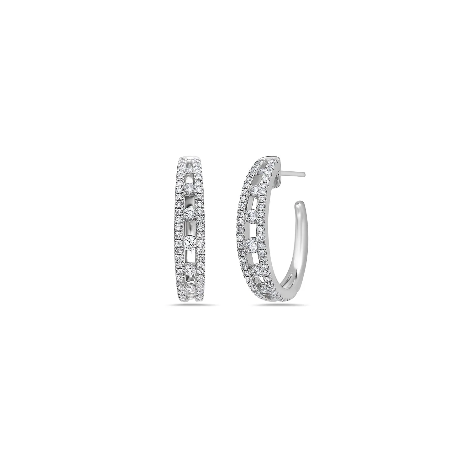 Diamond Air Hoop Earring