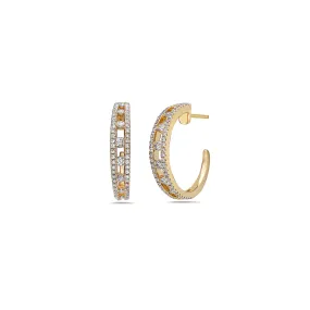 Diamond Air Hoop Earring