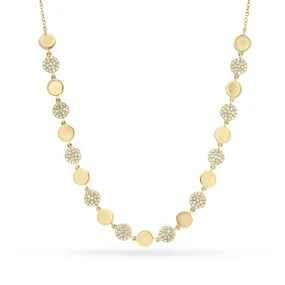 Diamond & Gold Disc Necklace