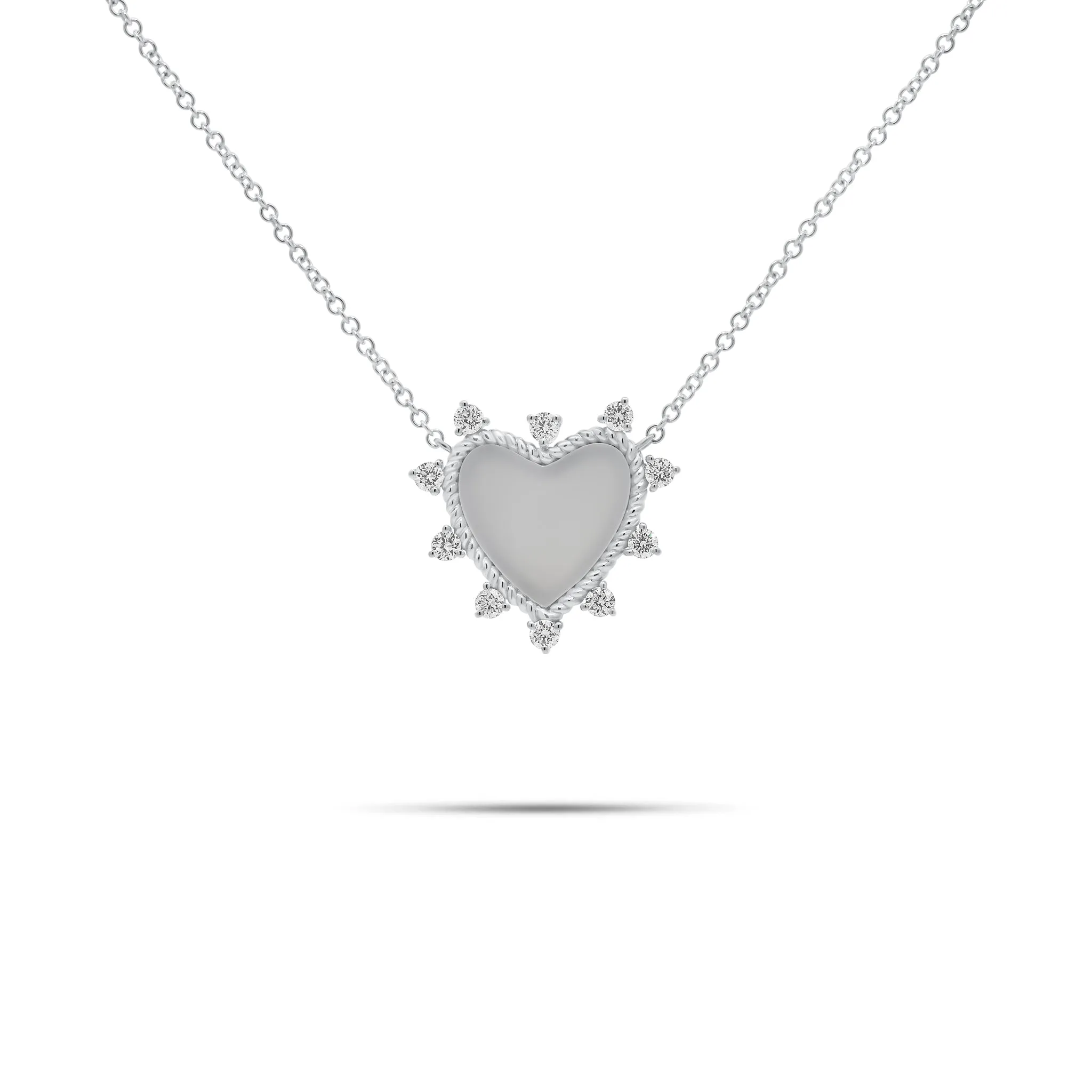 Diamond & Mother of Pearl Heart Pendant Necklace