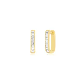 Diamond Baguette Jumbo Lola Huggie Hoop Earrings