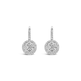 Diamond Cluster Dangle Earrings