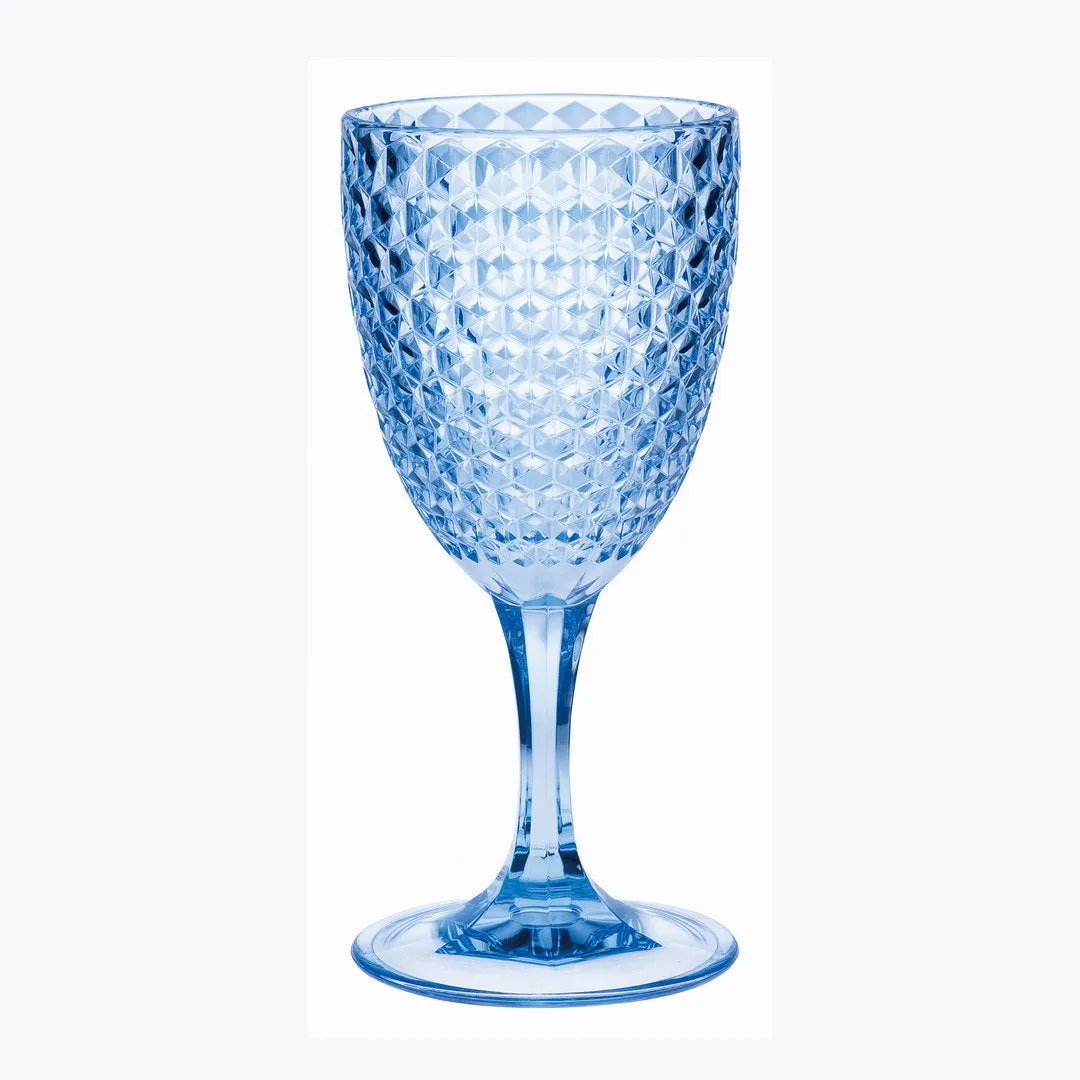 Diamond Cut Plastic Unbreakable Red Wine Glasses