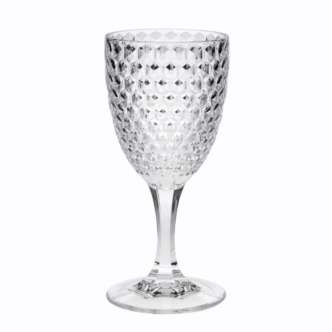 Diamond Cut Plastic Wine Glasses Set